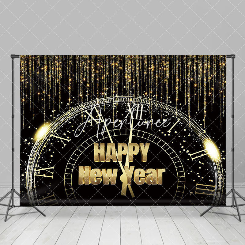 Aperturee - Aperturee Glittering Midnight Clock New Years Eve Backdrop