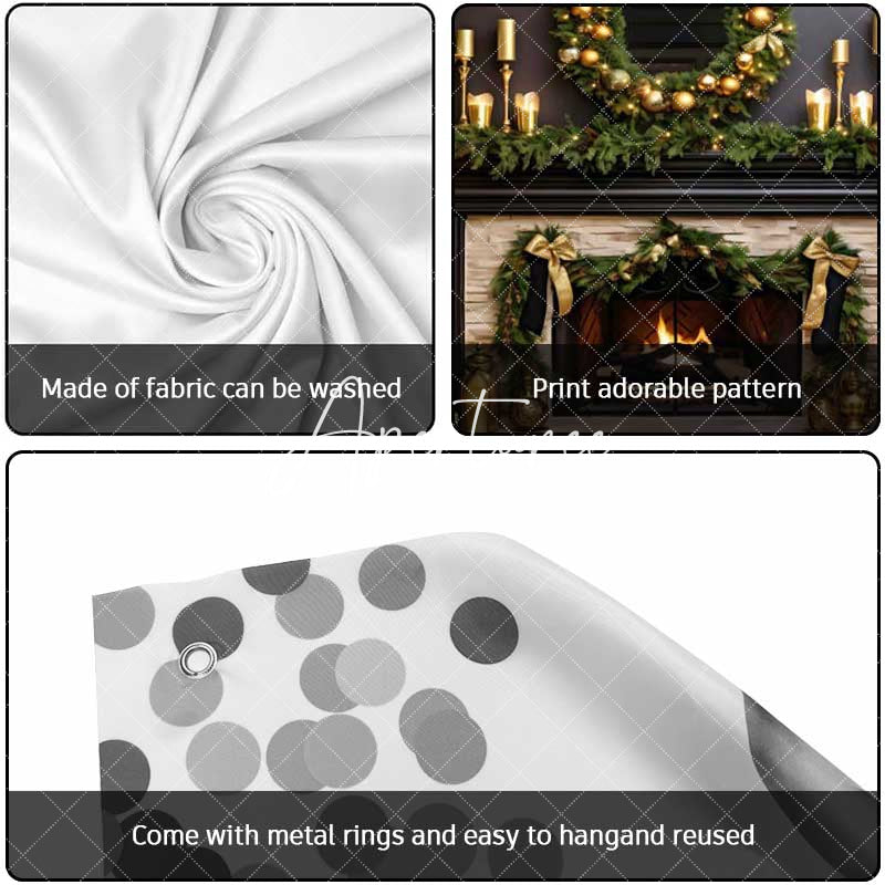 Aperturee - Aperturee Gold Black Elegant Fireplace Xmas Garage Door Banner