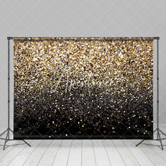 Aperturee - Aperturee Gold Black Glitter Sparkle Dance Party Backdrop