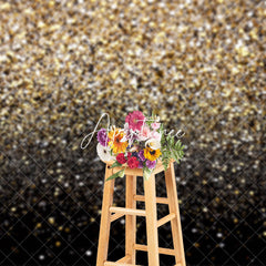 Aperturee - Aperturee Gold Black Glitter Sparkle Dance Party Backdrop