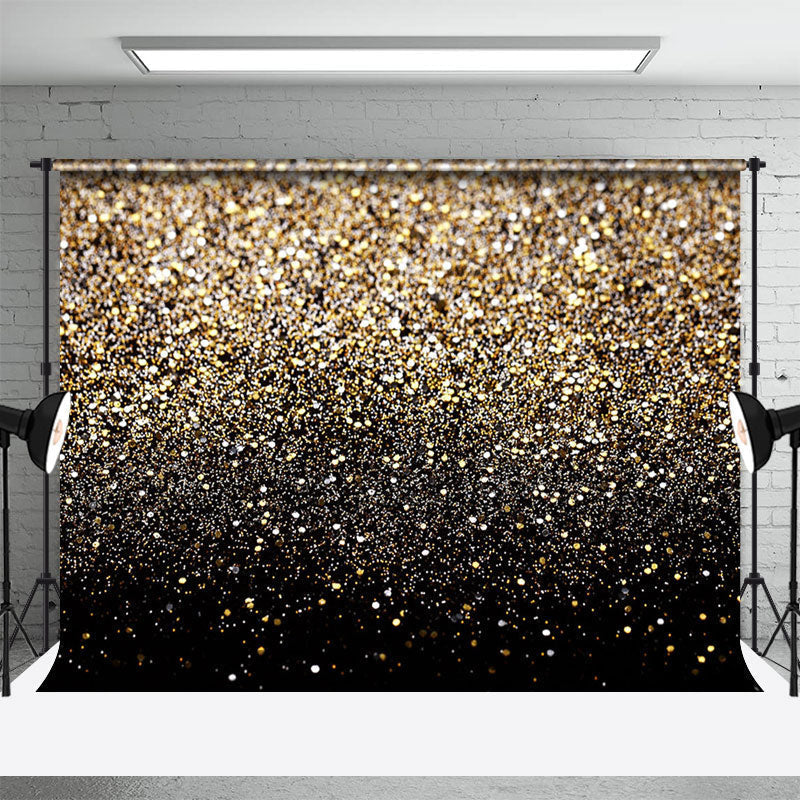 Aperturee - Aperturee Gold Black Glitter Sparkle Dance Party Backdrop