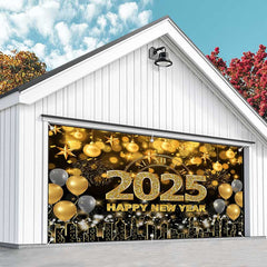 Aperturee - Aperturee Gold Bokeh Balloons City 2025 Garage Door Banner