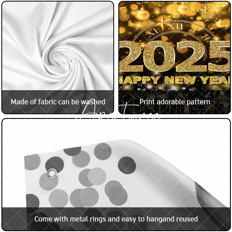 Aperturee - Aperturee Gold Bokeh Balloons City 2025 Garage Door Banner