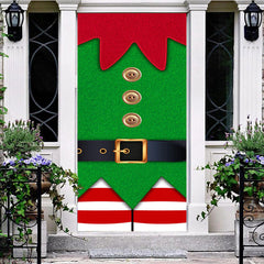 Aperturee - Aperturee Gold Buttons Green Red Christmas Vibe Door Cover