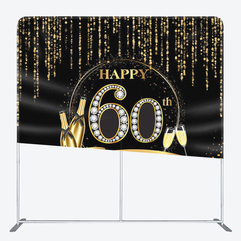 Aperturee - Aperturee Gold Champagne Glitter Fabric Backdrop Cover for Birthday