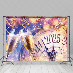 Aperturee - Aperturee Gold Clock Sparkle Wine Cheers New Year Backdrop