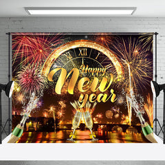 Aperturee - Aperturee Gold Colorful City Night Happy New Year Backdrop