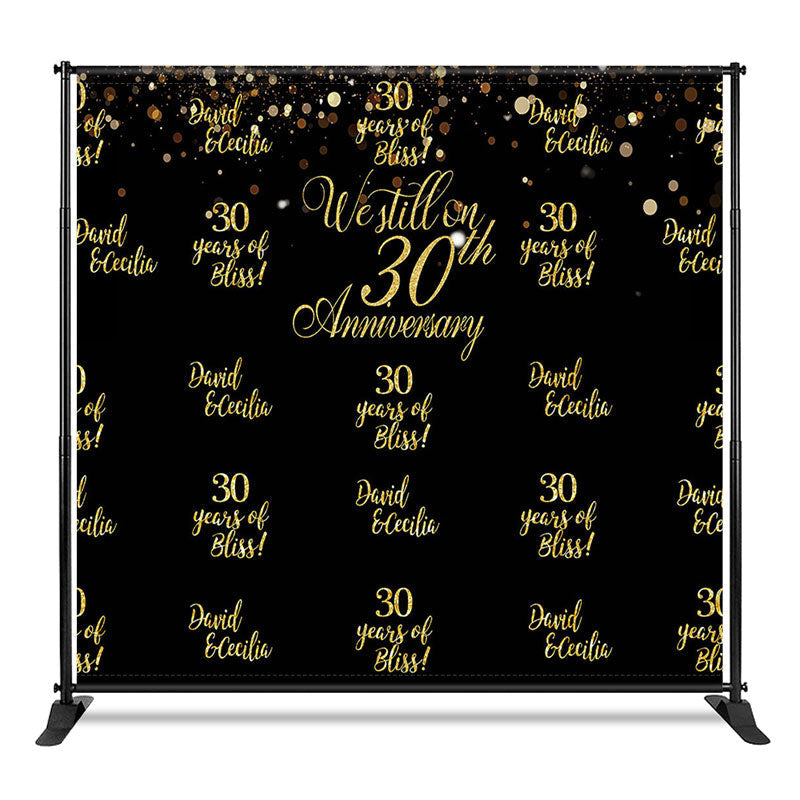 Aperturee - Aperturee Gold Custom Step And Repeat Anniversary Backdrop