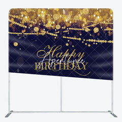 Aperturee - Aperturee Gold Diamonds Bokeh Black Birthday Square Backdrop