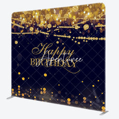 Aperturee - Aperturee Gold Diamonds Bokeh Black Birthday Square Backdrop