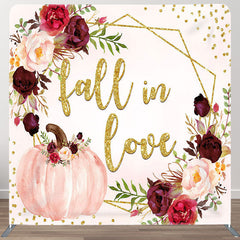 Aperturee - Aperturee Gold Fall In Love Fabric Backdrop Cover for Wedding