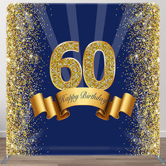 Aperturee - Aperturee Gold Glitter 60 Fabric Backdrop Cover for Birthday