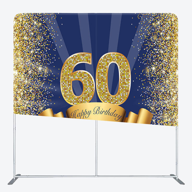 Aperturee - Aperturee Gold Glitter 60 Fabric Backdrop Cover for Birthday