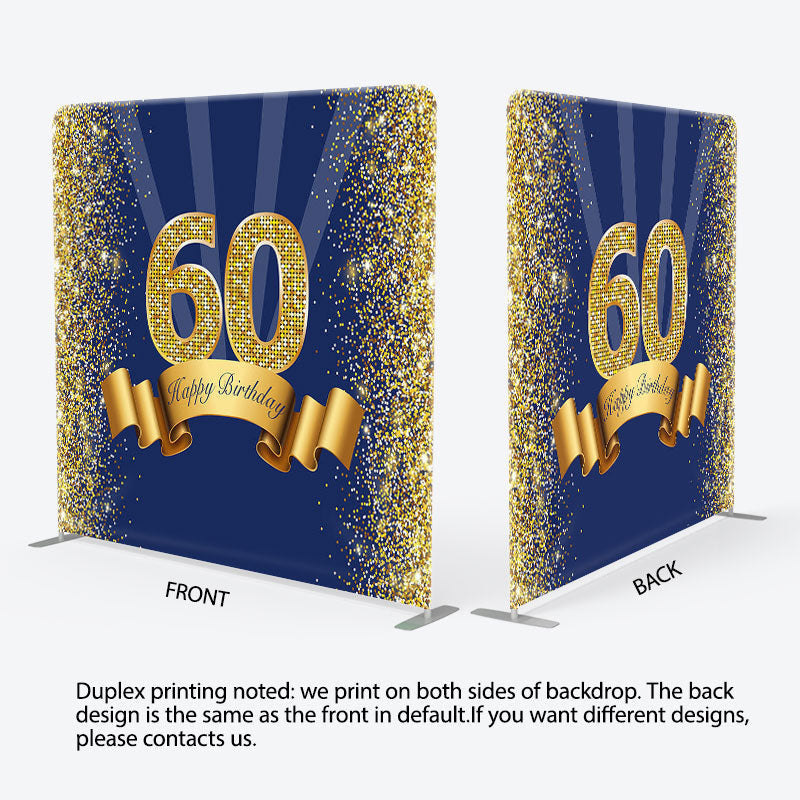 Aperturee - Aperturee Gold Glitter 60 Fabric Backdrop Cover for Birthday