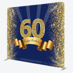 Aperturee - Aperturee Gold Glitter 60 Fabric Backdrop Cover for Birthday