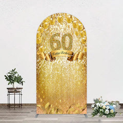 Aperturee - Aperturee Gold Glitter Balloons 60th Birthday Arch Backdrop