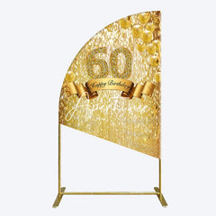 Aperturee - Aperturee Gold Glitter Balloons 60th Birthday Half Moon Arch Backdrop