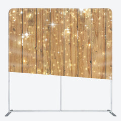 Aperturee - Aperturee Gold Glitter Brown Wood Backdrop Cover For Party Decor