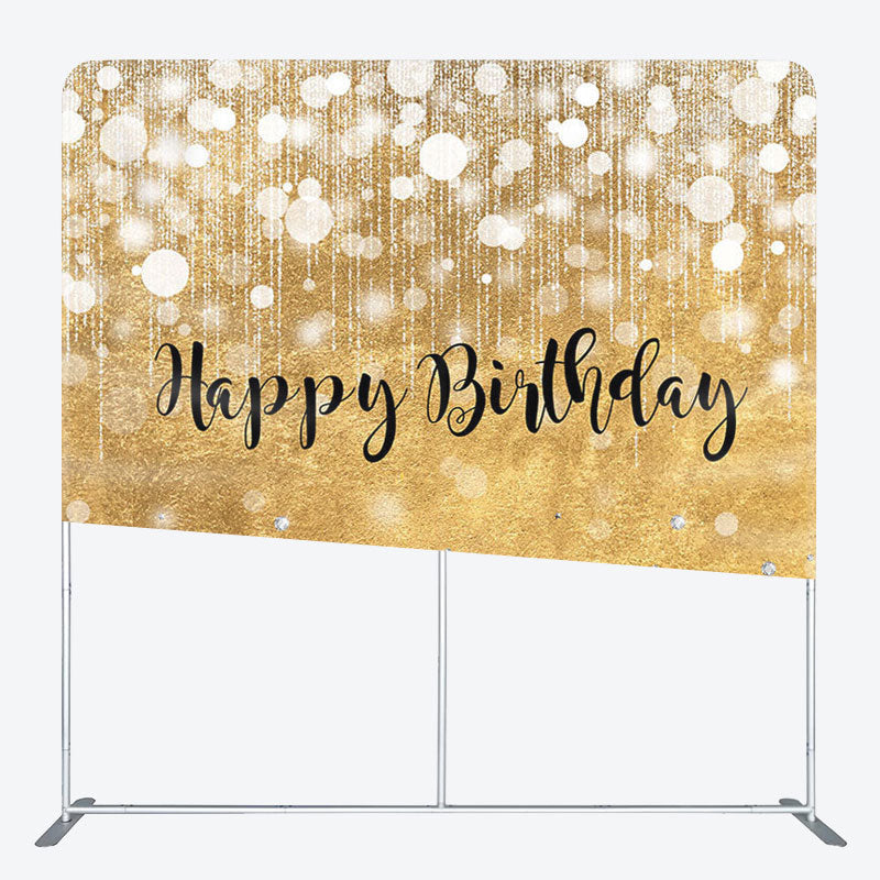 Aperturee - Aperturee Gold Glitter Diamond Fabric Backdrop Cover for Birthday