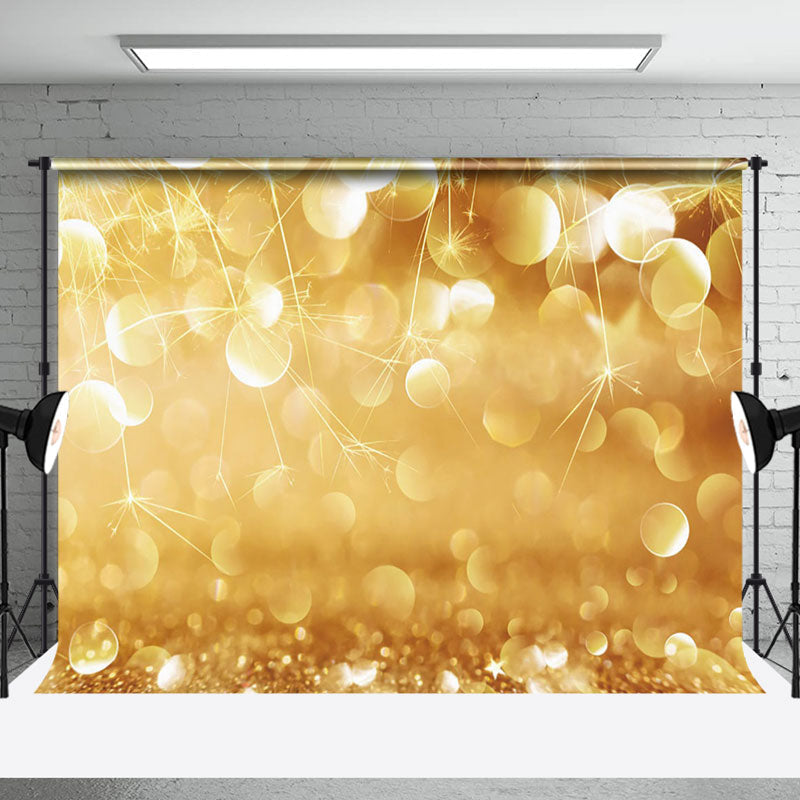 Aperturee - Aperturee Gold Glitter Shiny Sparkle Happy New Year Backdrop