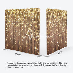 Aperturee - Aperturee Gold Glitter Wooden Bokeh Tension Fabric Backdrop