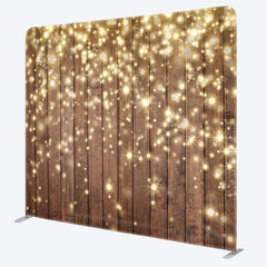 Aperturee - Aperturee Gold Glitter Wooden Bokeh Tension Fabric Backdrop