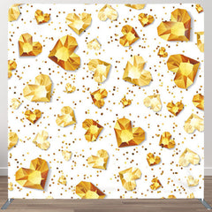 Aperturee - Aperturee Gold Heart Crystal Sparkling White Party Backdrop