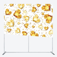 Aperturee - Aperturee Gold Heart Crystal Sparkling White Party Backdrop