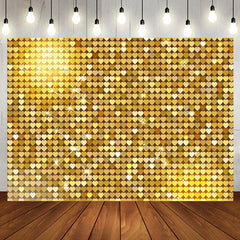 Aperturee - Aperturee Gold Heart Sequins Glitter Happy Birthday Backdrop