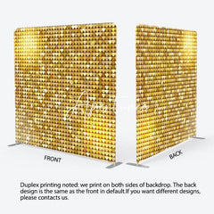 Aperturee - Aperturee Gold Hearts Sequins Glitter Square Tension Backdrop