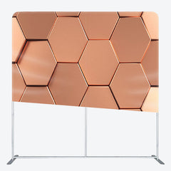 Aperturee - Aperturee Gold Hexagon Wall Fabric Backdrop Cover For Party