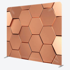 Aperturee - Aperturee Gold Hexagon Wall Fabric Backdrop Cover For Party