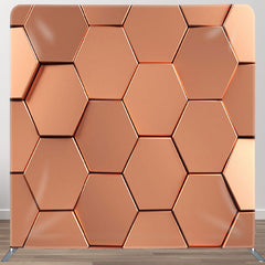 Aperturee - Aperturee Gold Hexagon Wall Fabric Backdrop Cover For Party