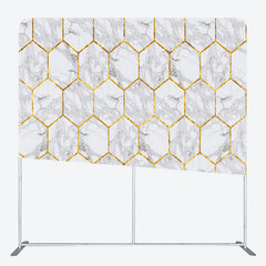 Aperturee - Aperturee Gold Hexagonal Marble Texture Backdrop For Decor