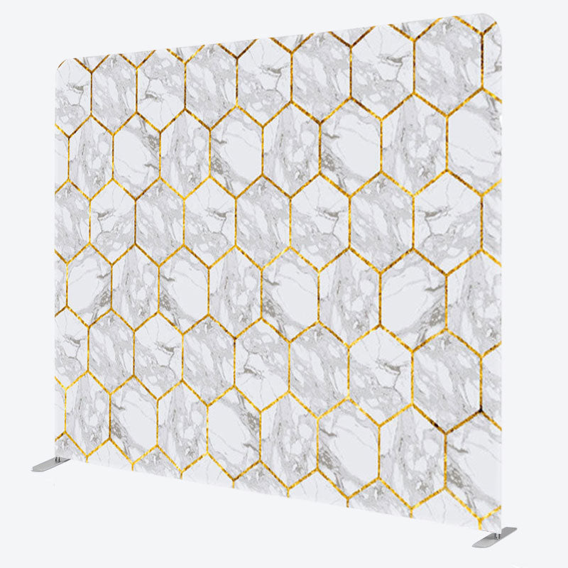 Aperturee - Aperturee Gold Hexagonal Marble Texture Backdrop For Decor