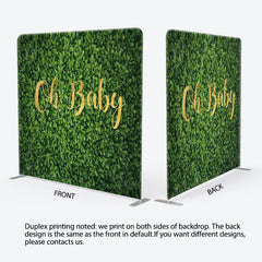 Aperturee - Aperturee Gold Oh Baby Fabric Backdrop Cover for Baby Shower