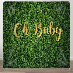 Aperturee - Aperturee Gold Oh Baby Fabric Backdrop Cover for Baby Shower