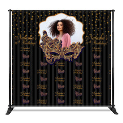 Aperturee - Aperturee Gold Purple Masquerade Custom Step And Repeat Banner