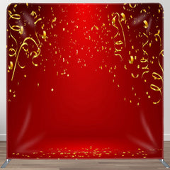 Aperturee - Aperturee Gold Ribbons Red Stage Spotlight Photo Backdrop Cover