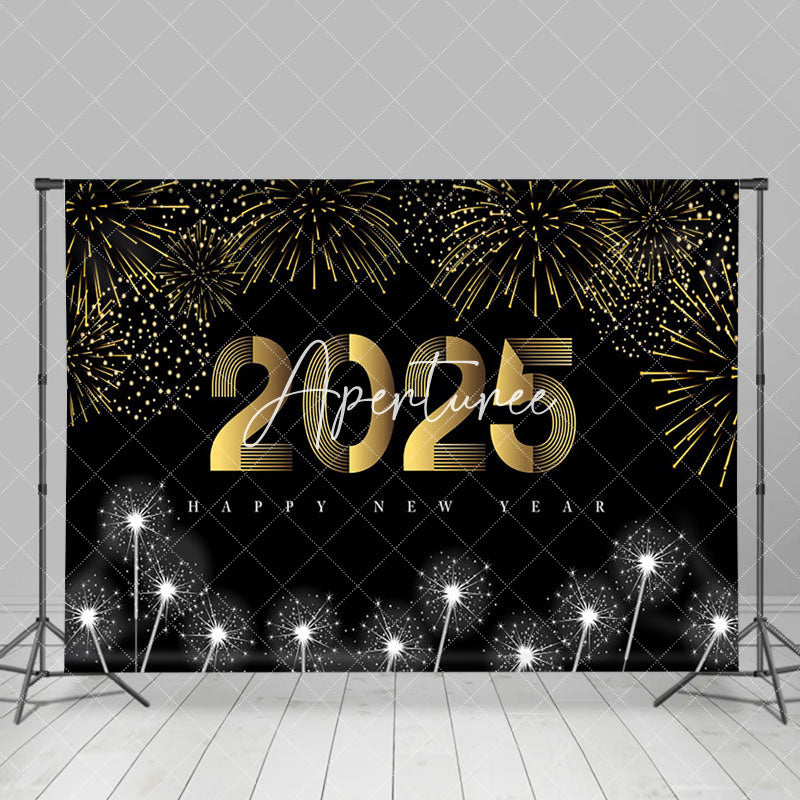 Aperturee - Aperturee Gold Silver Sparkle Night 2025 New Year Backdrop