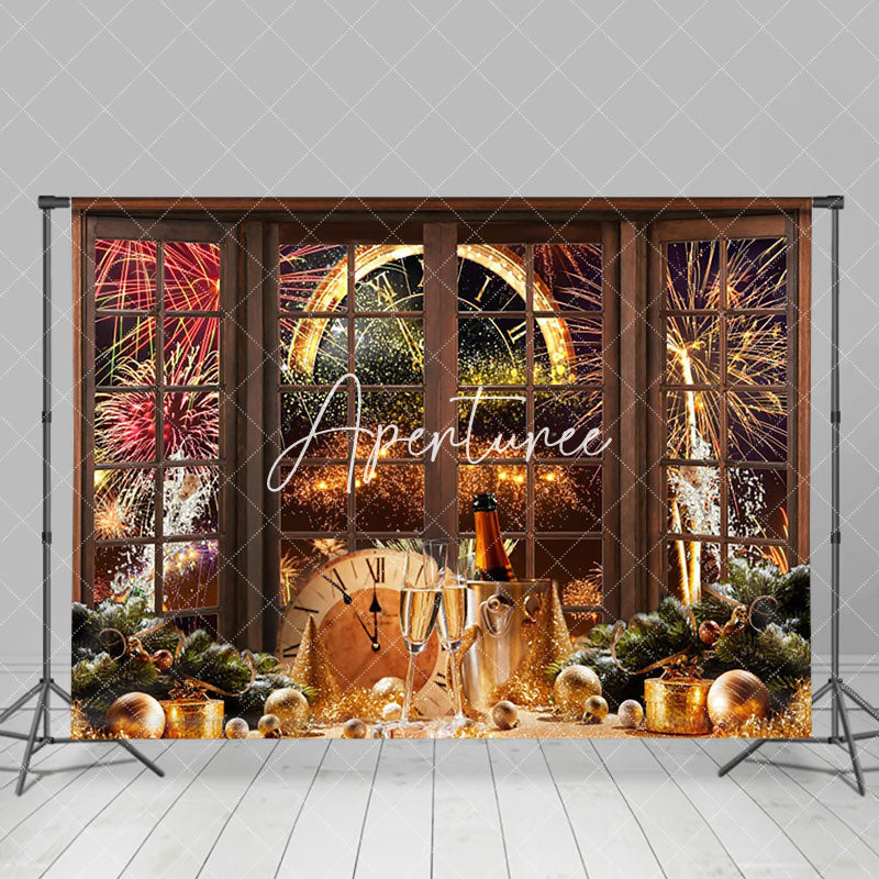 Aperturee - Aperturee Gold Sparkle New Year Celebration Party Backdrop