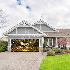 Aperturee - Aperturee Gold Sparks Bokeh 2025 New Year Garage Door Banner