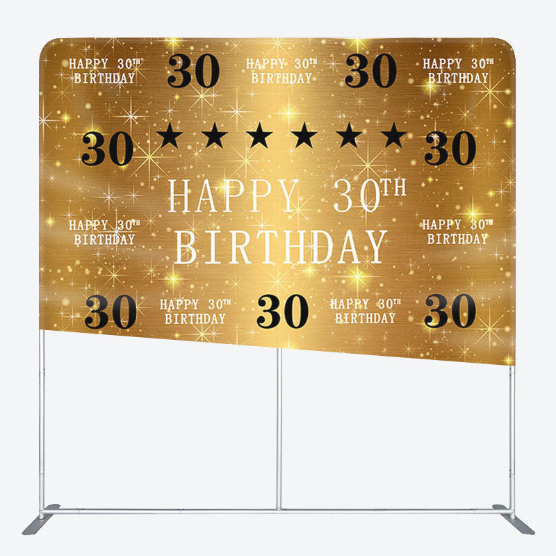 Aperturee - Aperturee Gold Star Glitter Fabric Backdrop Cover for Birthday