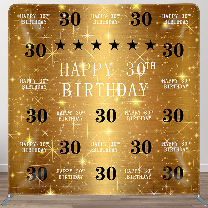 Aperturee - Aperturee Gold Star Glitter Fabric Backdrop Cover for Birthday