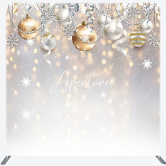 Aperturee - Aperturee Golden Bokeh Christmas Bells Pillow Case Backdrop