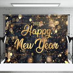 Aperturee - Aperturee Golden Glitter Happy New Year Home Party Backdrop