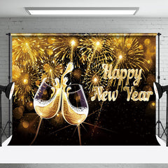 Aperturee - Aperturee Golden Night Champagne Glass Happy New Year Backdrop