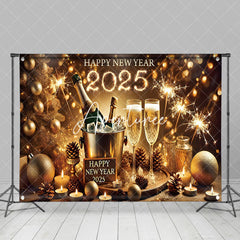 Aperturee - Aperturee Golden Ornaments Beer Dazzling Lights New Year Backdrop