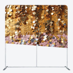 Aperturee - Aperturee Golden Pink Sequins Double-Sided Square Backdrop