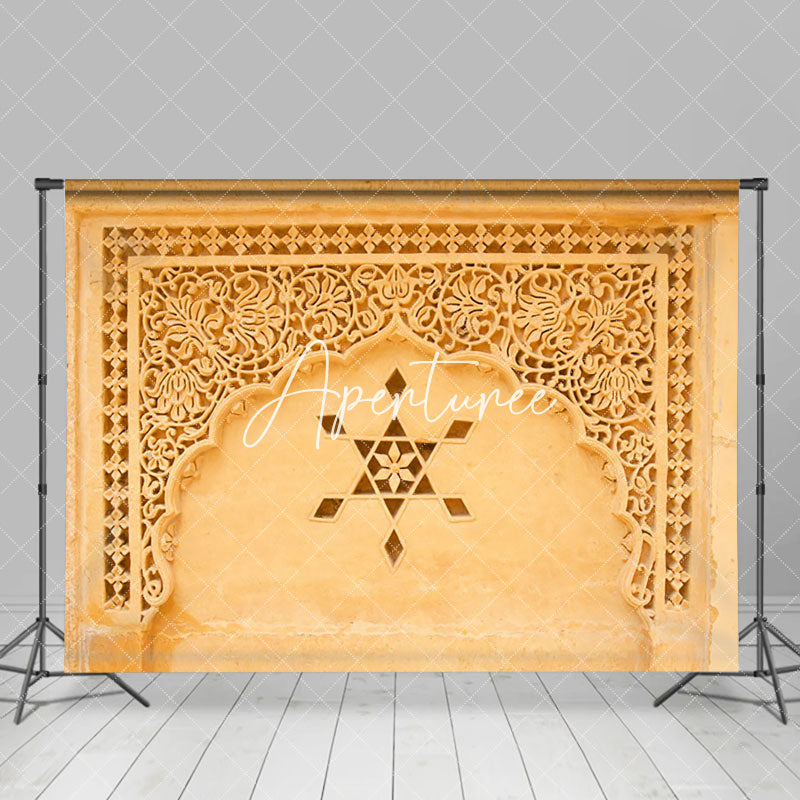 Aperturee - Aperturee Golden Star Of David Patterned Wall Photo Backdrop